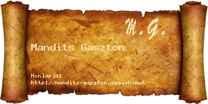 Mandits Gaszton névjegykártya